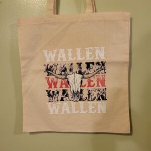 Beige Tote Bag with Bull Skull Design